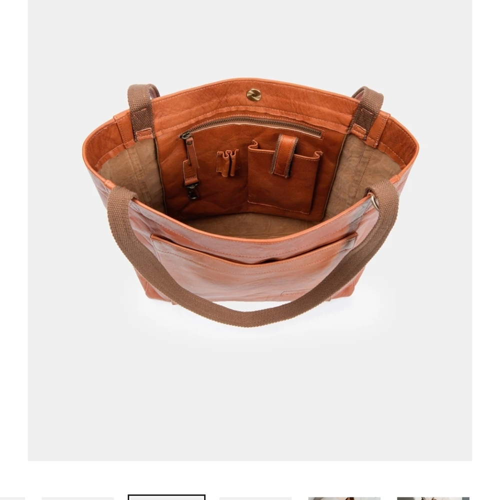 Berliner Brown Leather Tote Bag - Picture 3 of 3